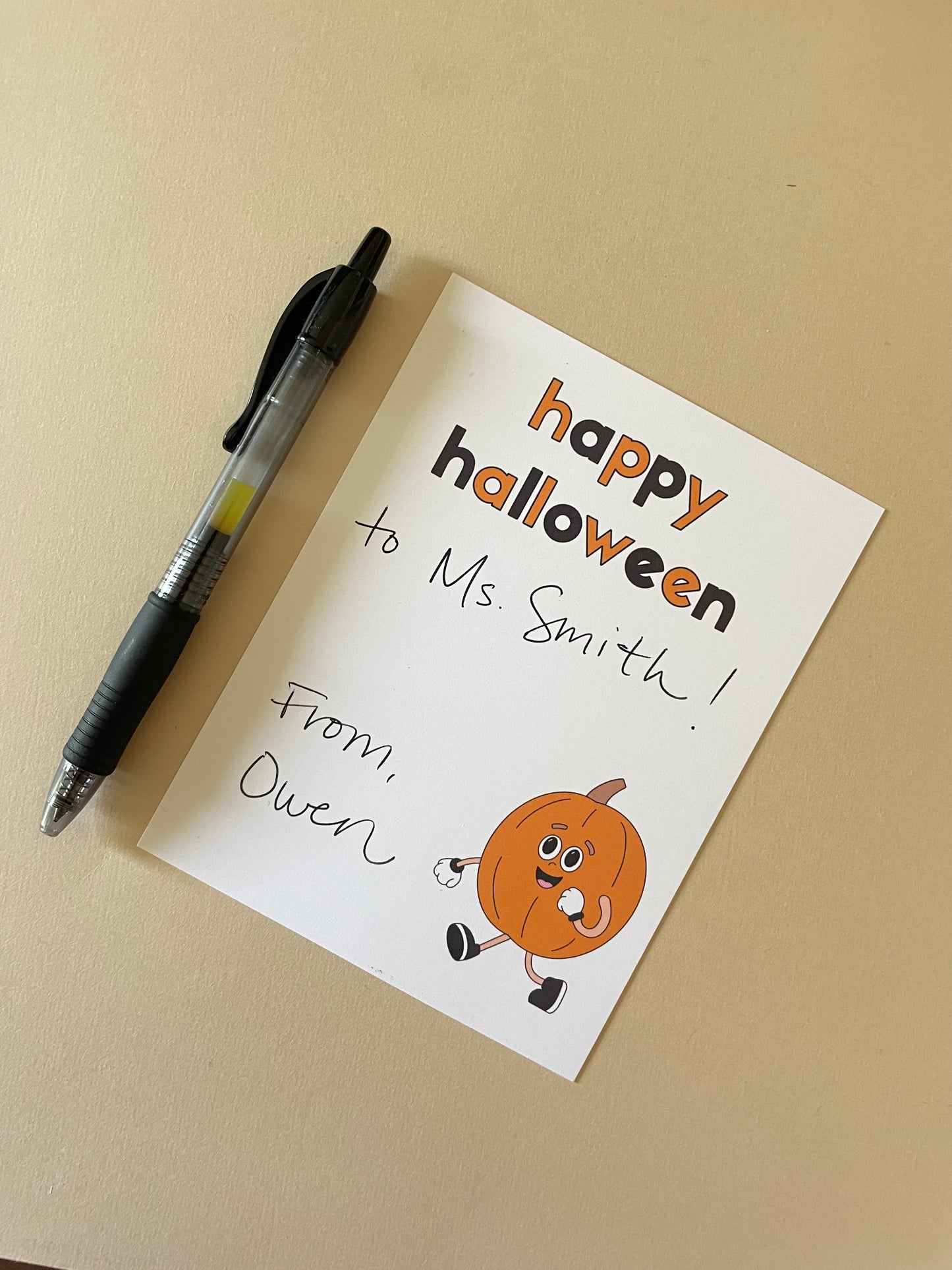 Happy Halloween Pumpkin Cartoon Stationery, Set of 10 Notecards Simply Happy Cards