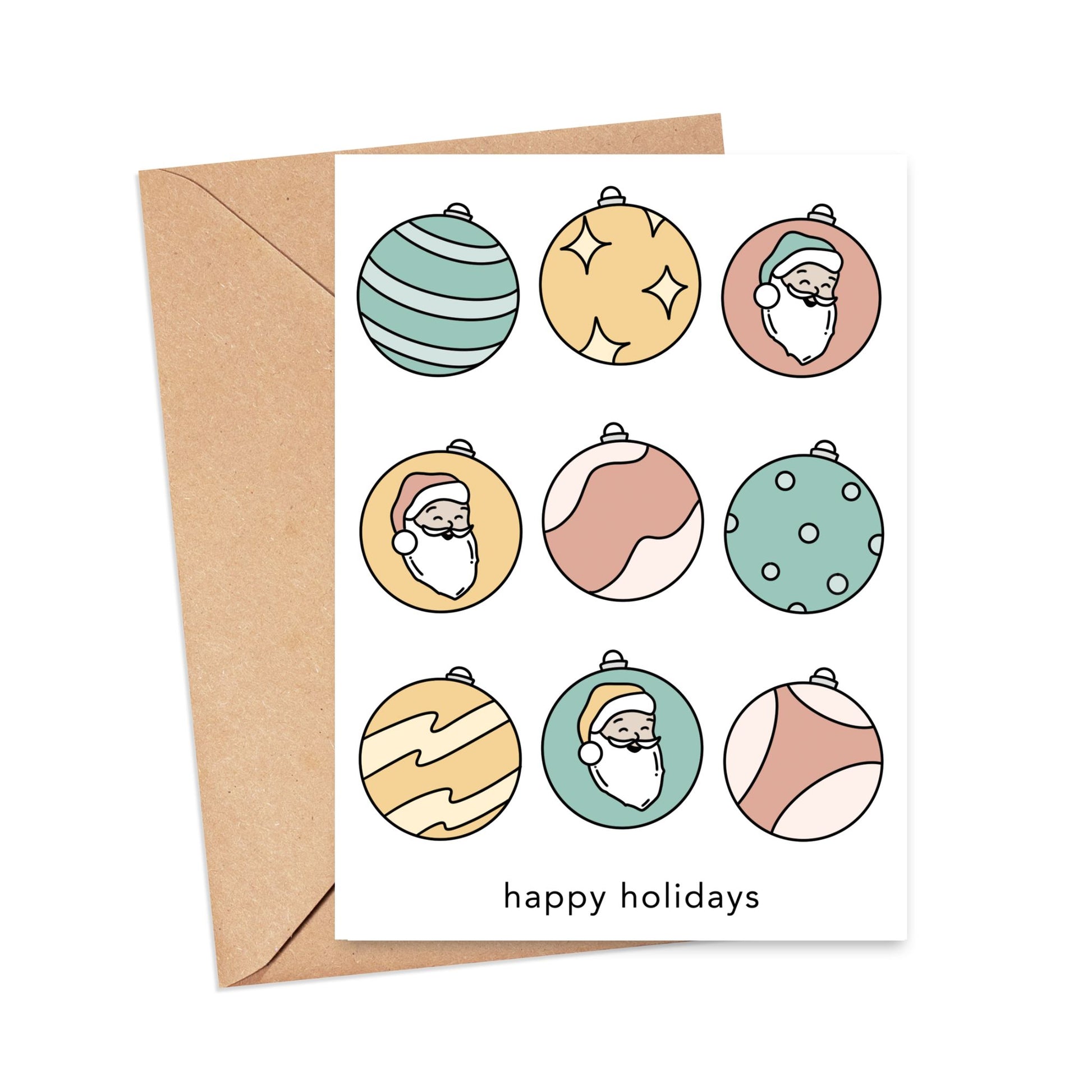 Pastel Happy Holidays Ornaments Card Simply Happy Cards