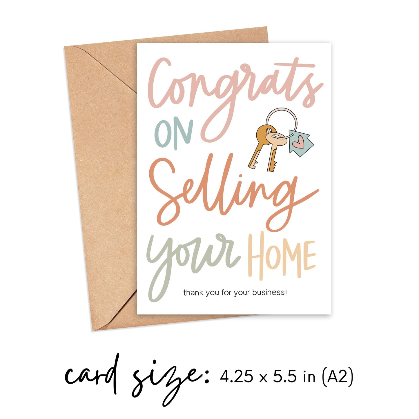 Congrats on Selling Your Home Thanks for Your Business Card Simply Happy Cards