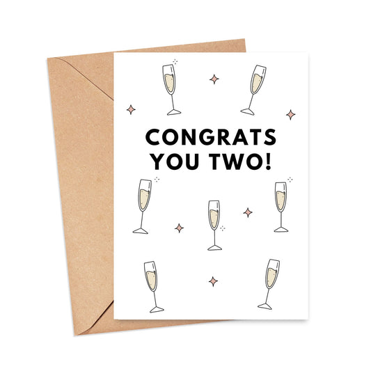 Congrats You Two Champagne Toast Card Simply Happy Cards