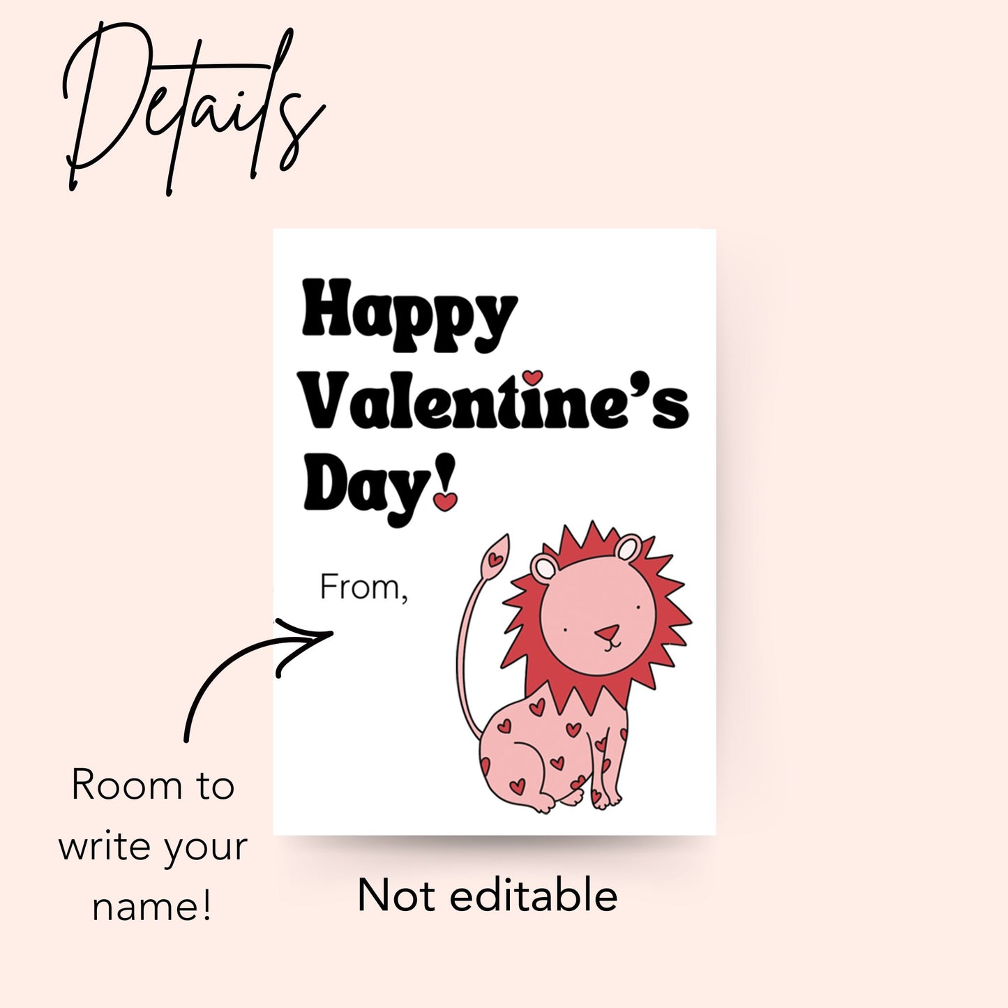 Cute Lion Printable Valentine Cards Simply Happy Cards