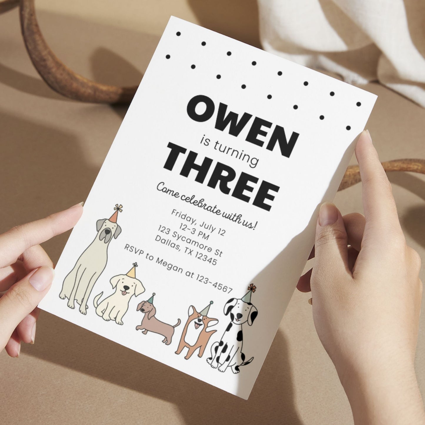 Dog Birthday Party Invitation Simply Happy Cards