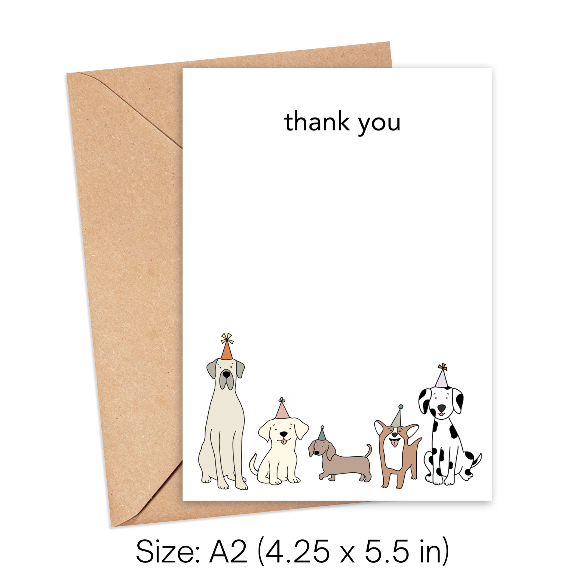 Dog Birthday Thank You Stationery, Set of 10 Notecards Simply Happy Cards
