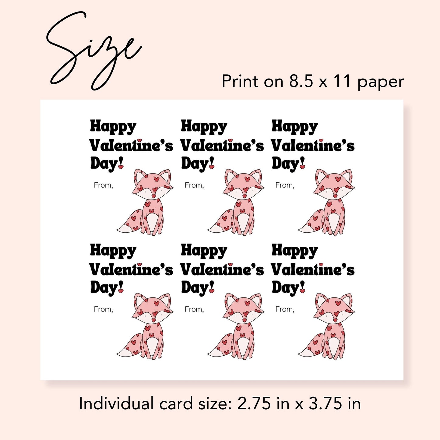 Cute Fox Printable Valentine Cards Simply Happy Cards