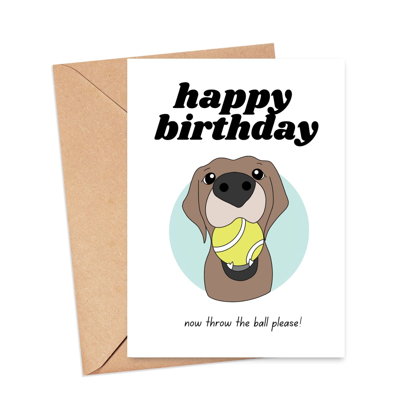 Happy Birthday Dog with Tennis Ball Card Simply Happy Cards