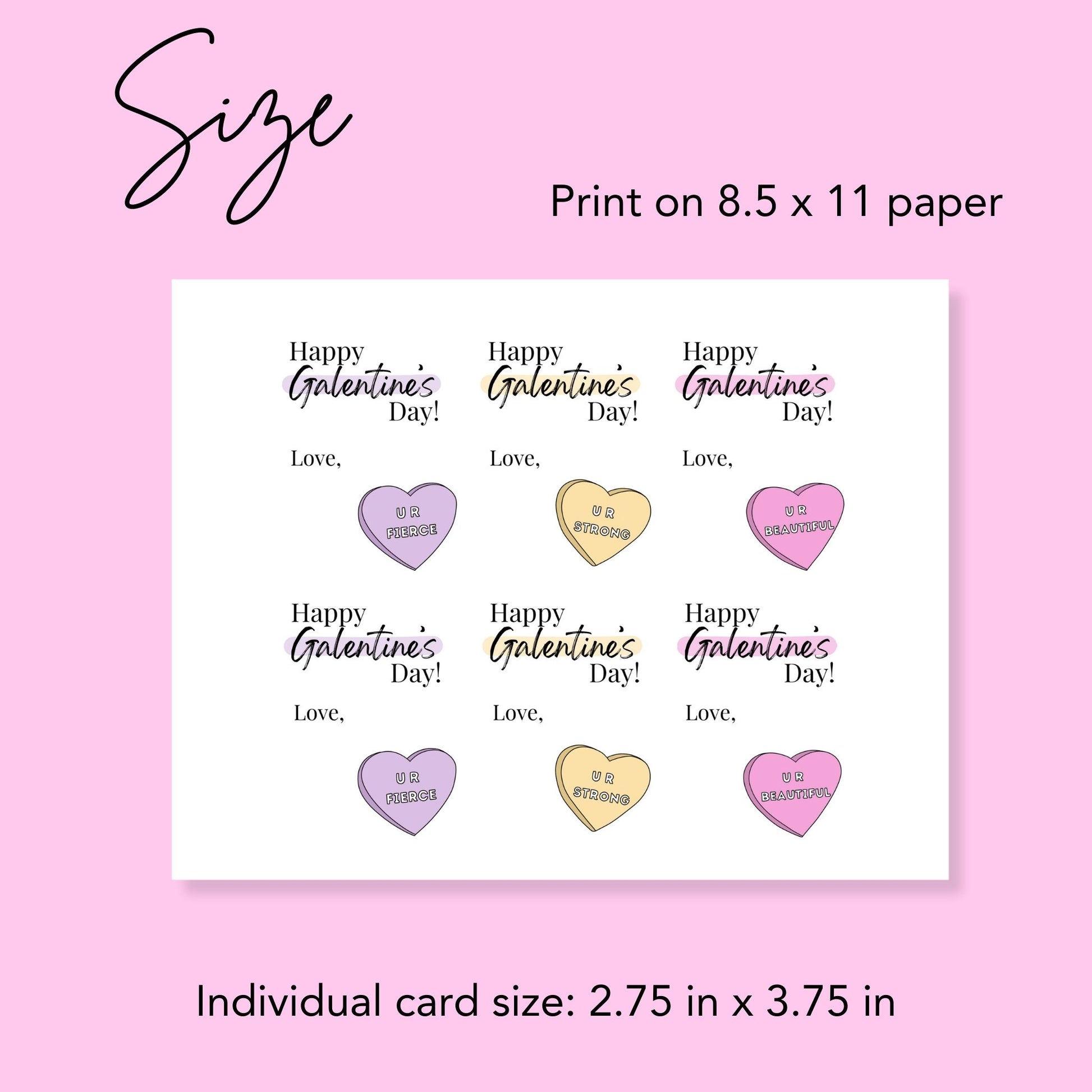 Galentine Conversation Hearts Printable Cards Simply Happy Cards