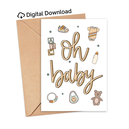 DIGITAL Oh Baby Card Simply Happy Cards