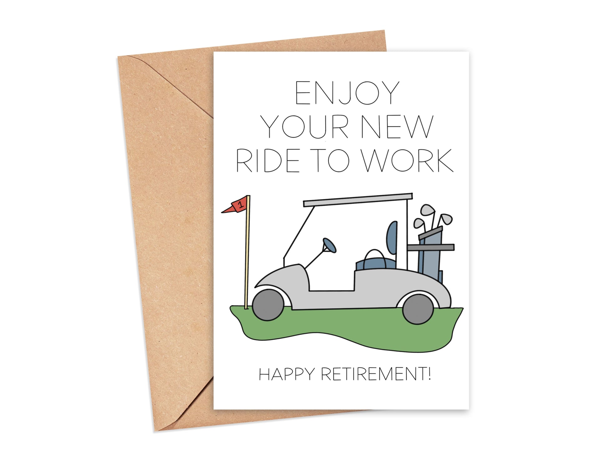 Enjoy Your New Ride to Work Golf Card Simply Happy Cards