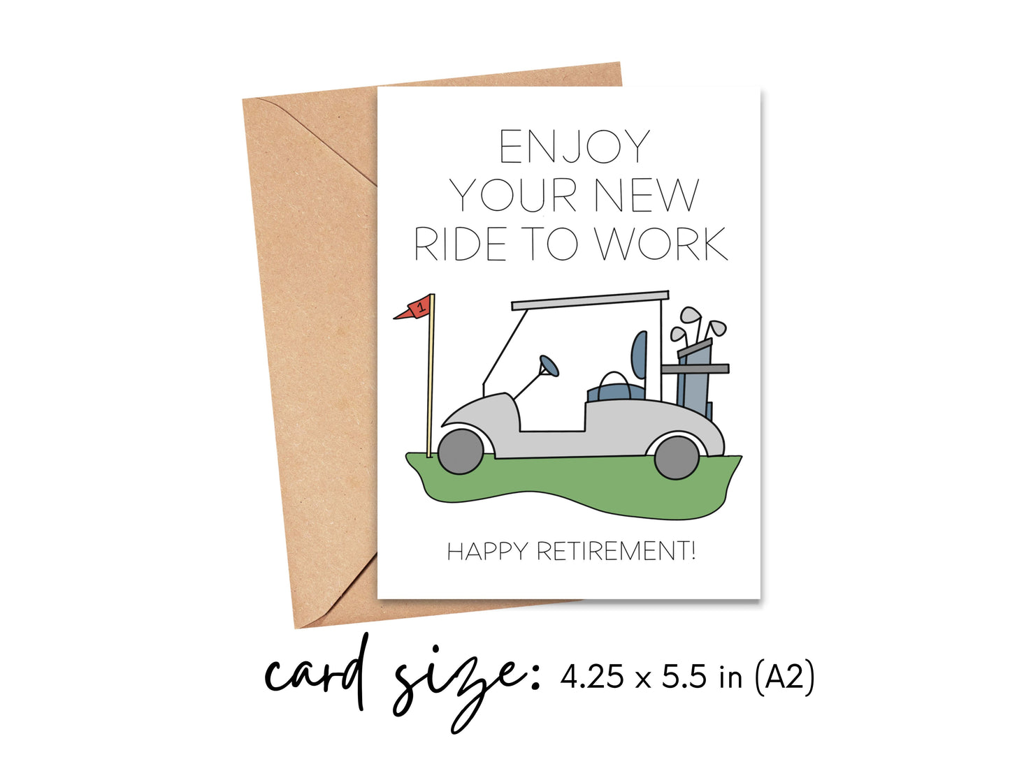 Enjoy Your New Ride to Work Golf Card Simply Happy Cards