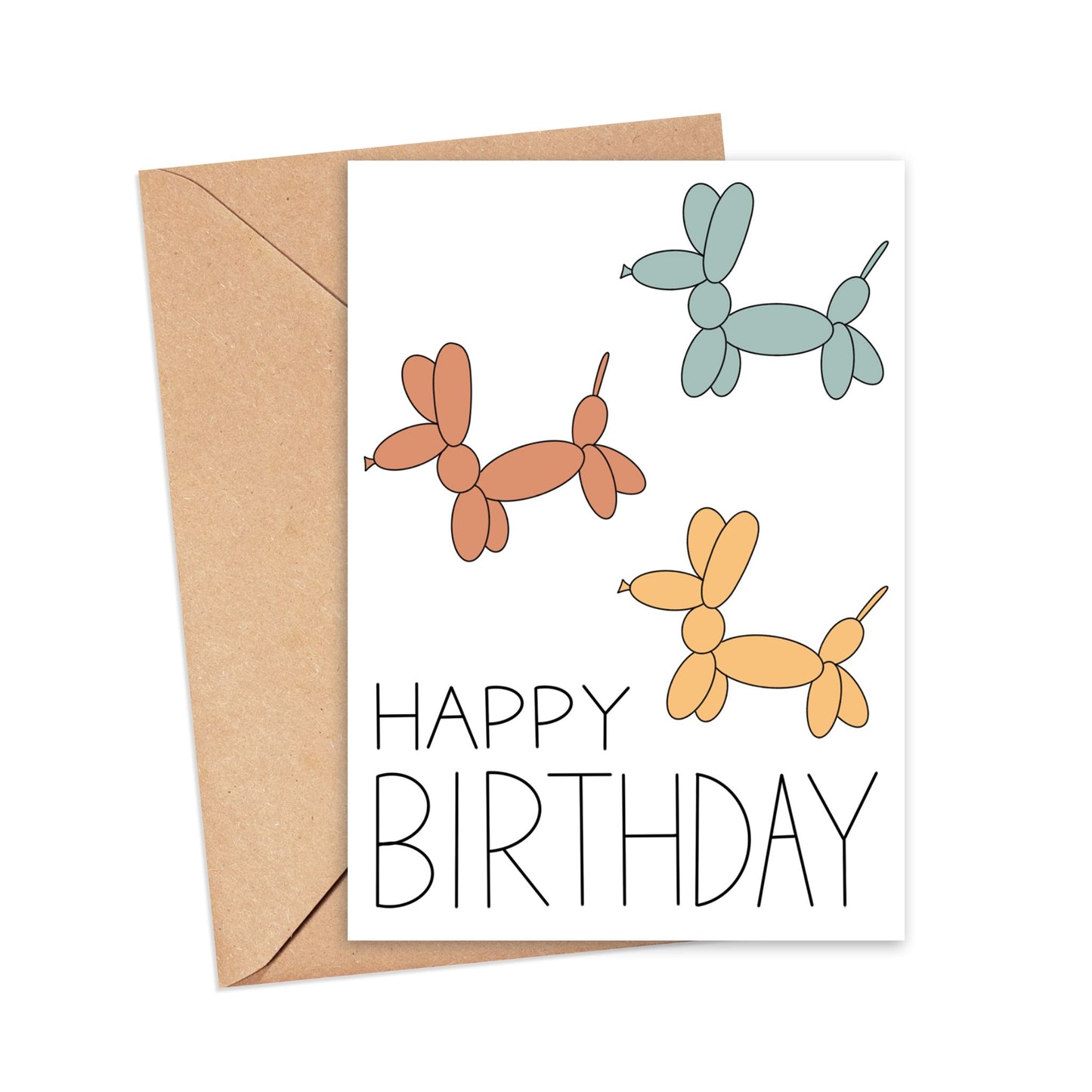 Happy Birthday Balloon Animals Card Simply Happy Cards