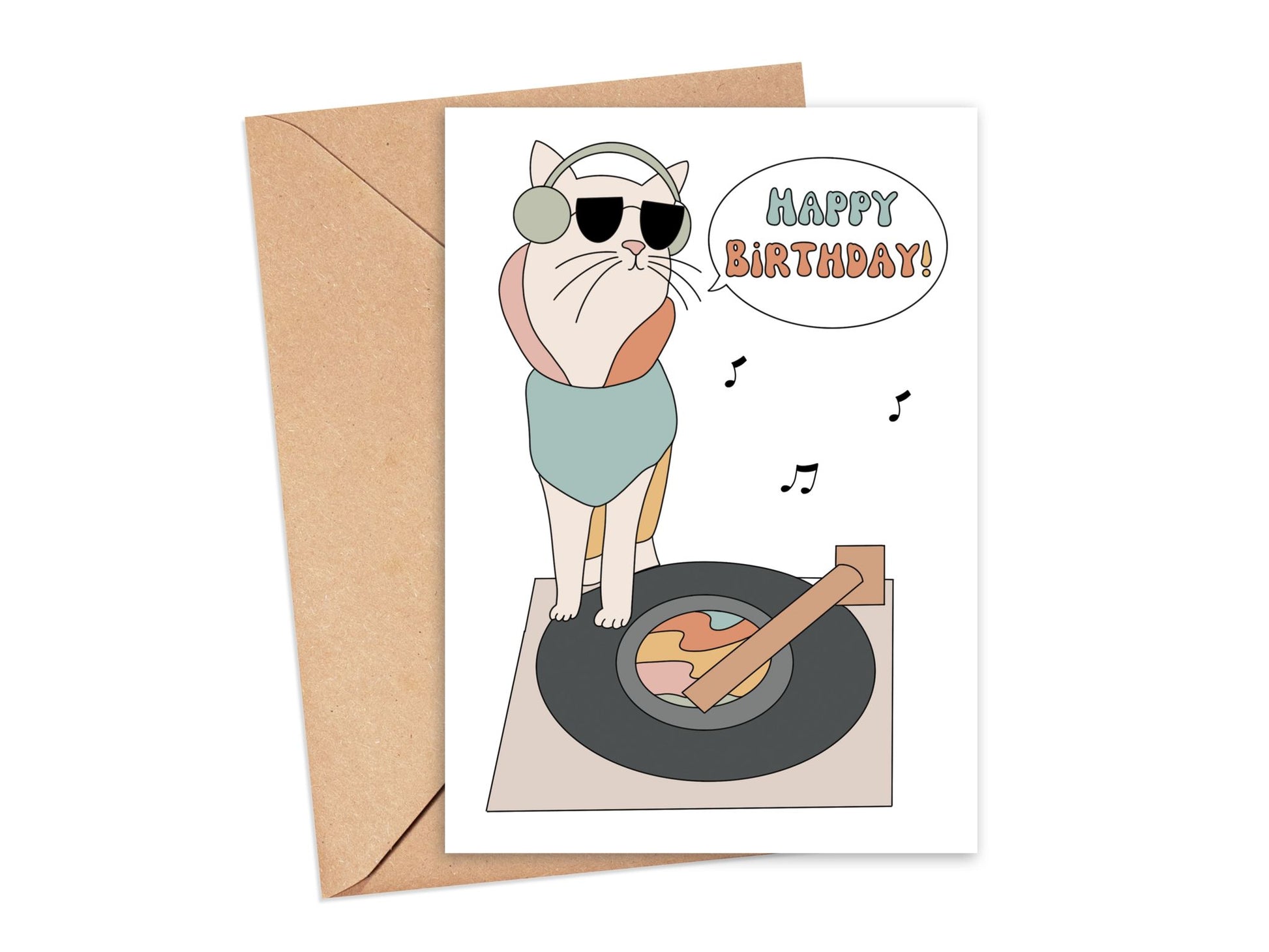 Happy Birthday Cat DJ Card Simply Happy Cards