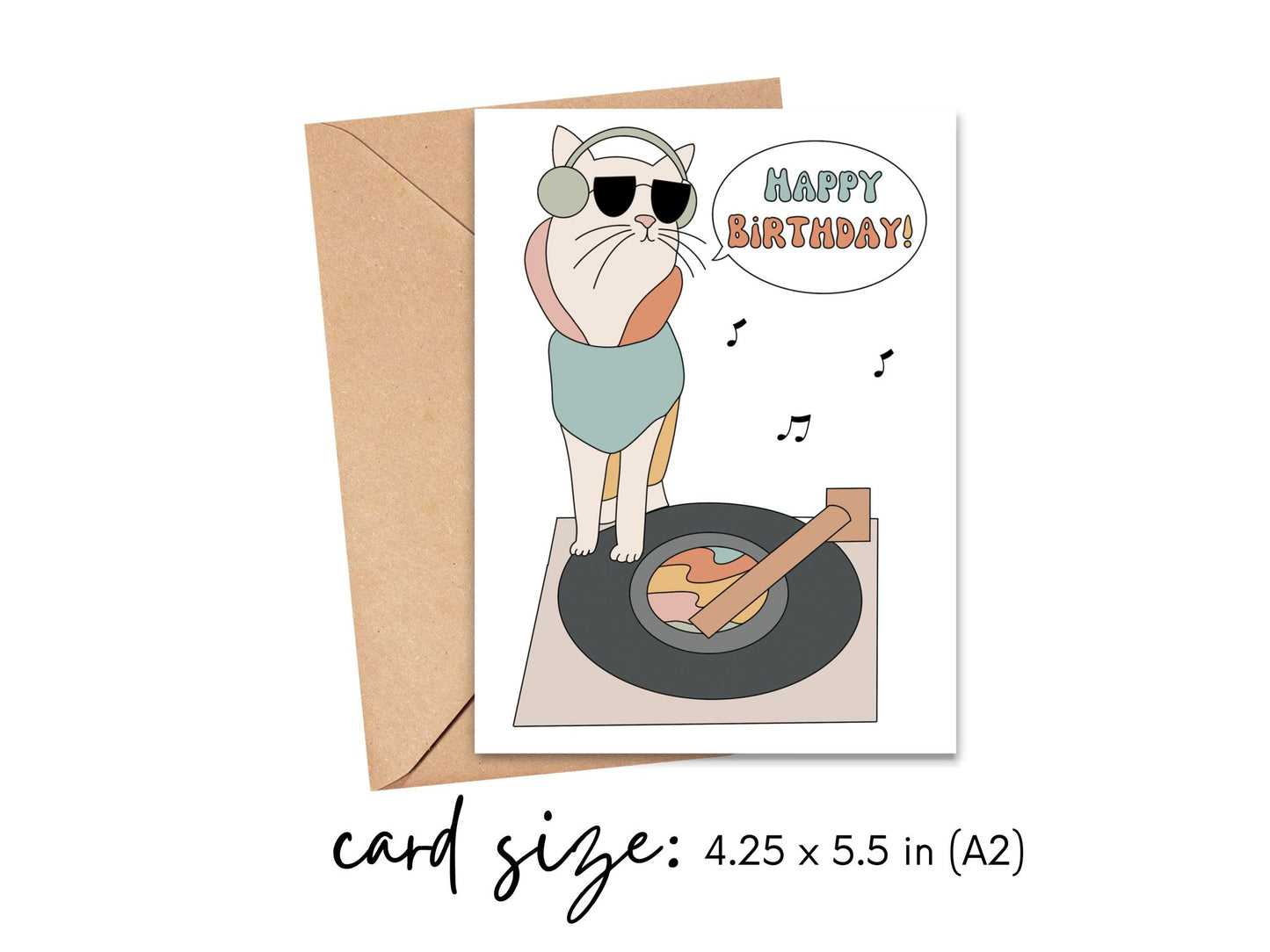 Happy Birthday Cat DJ Card Simply Happy Cards