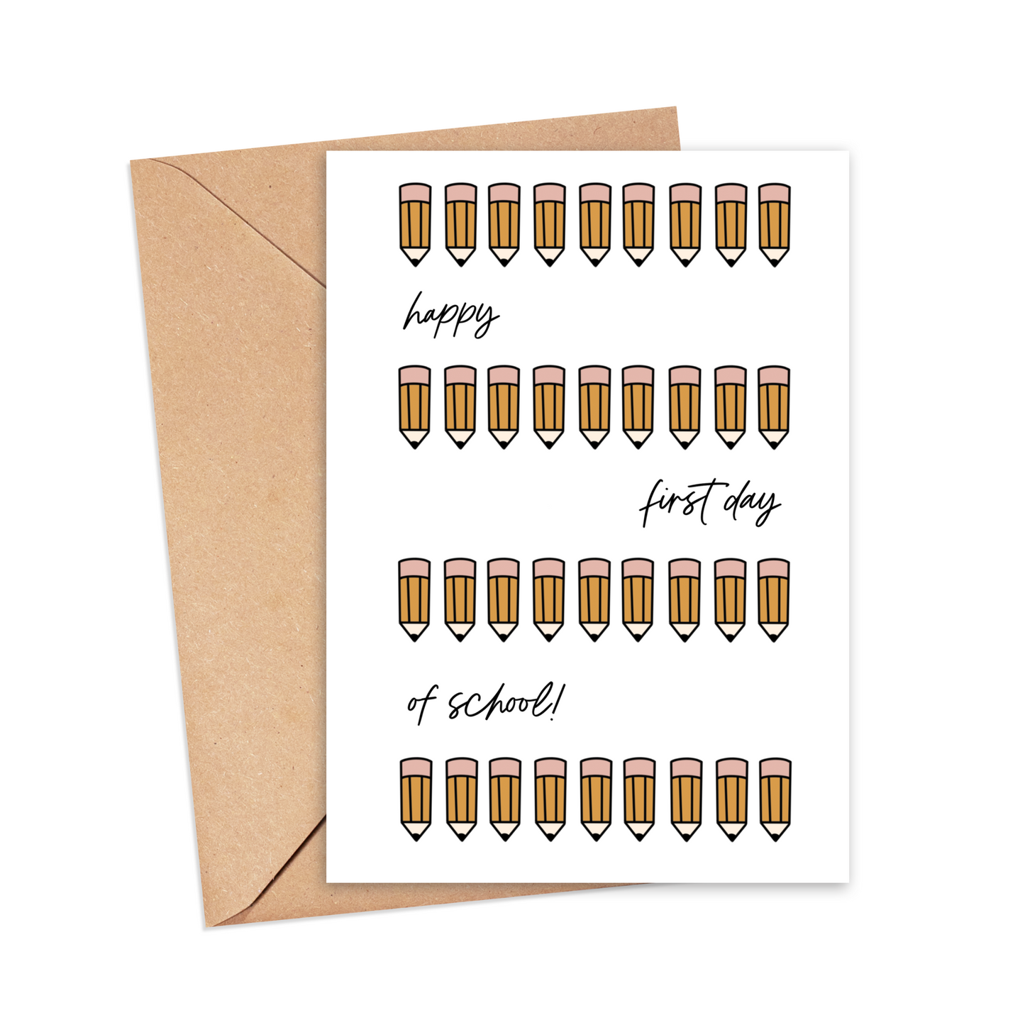 Happy First Day of School Pencils Card Simply Happy Cards