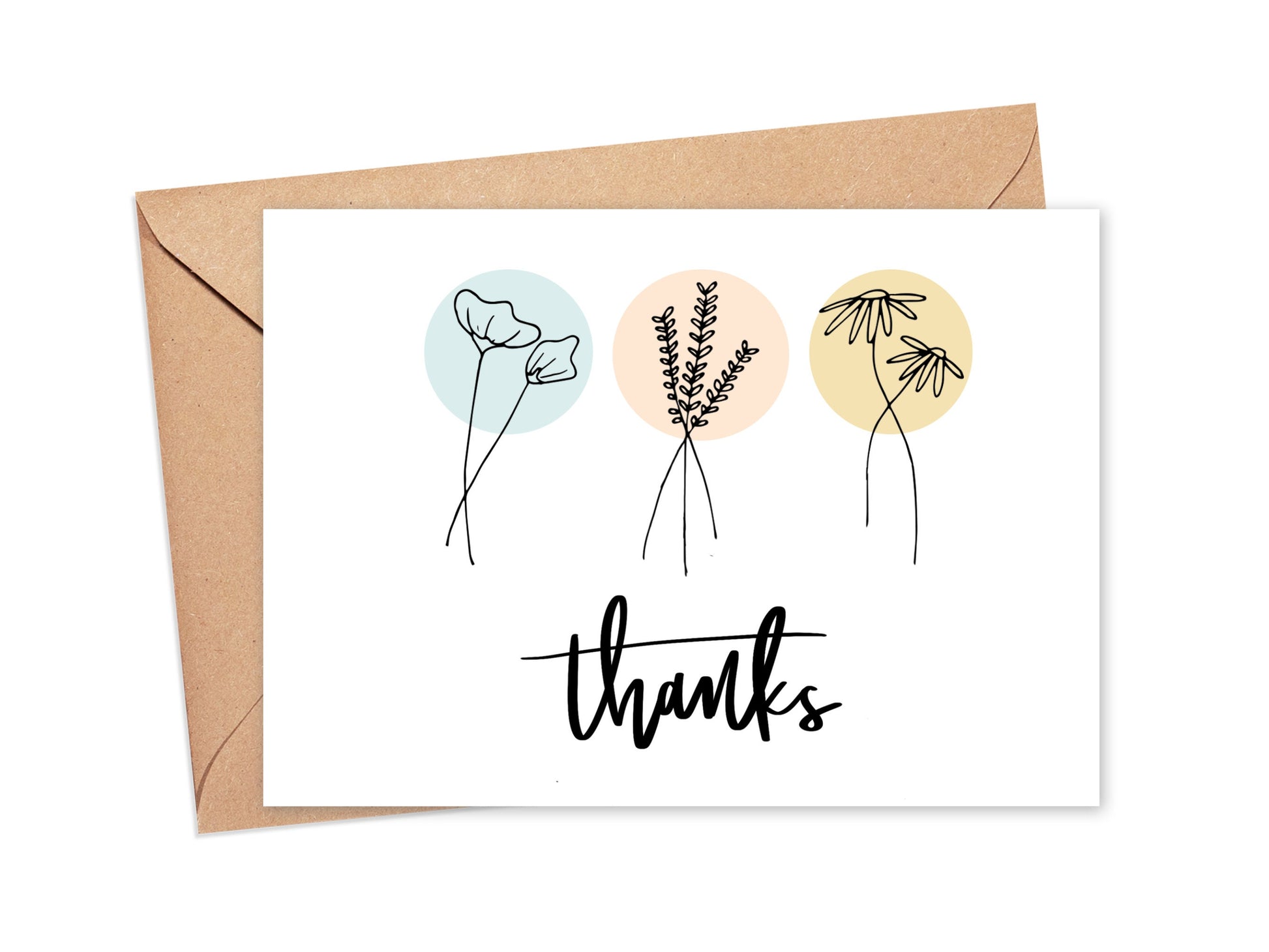 Thank You Pastel Flowers Card Simply Happy Cards