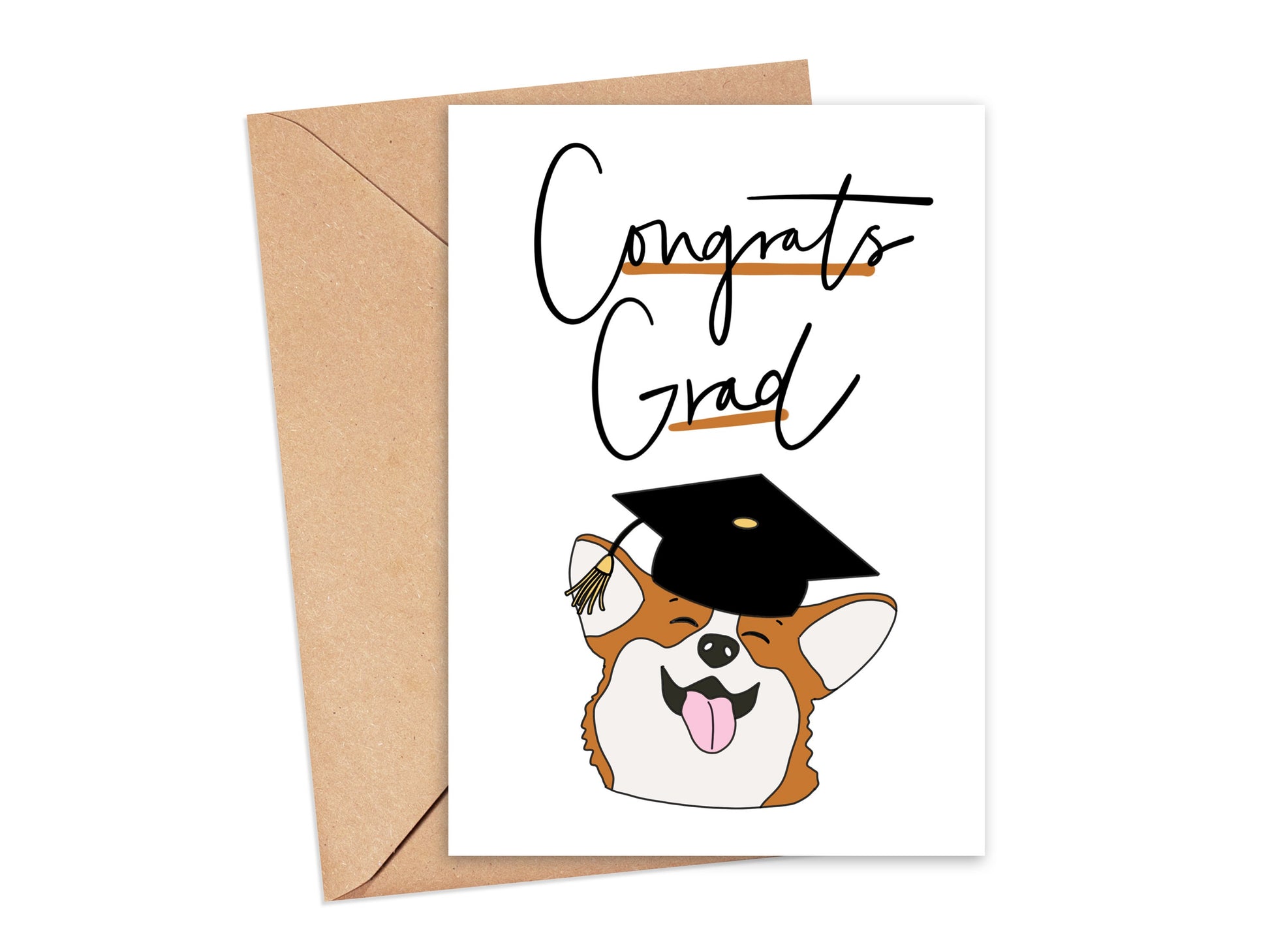 Congrats Grad Corgi Card Simply Happy Cards