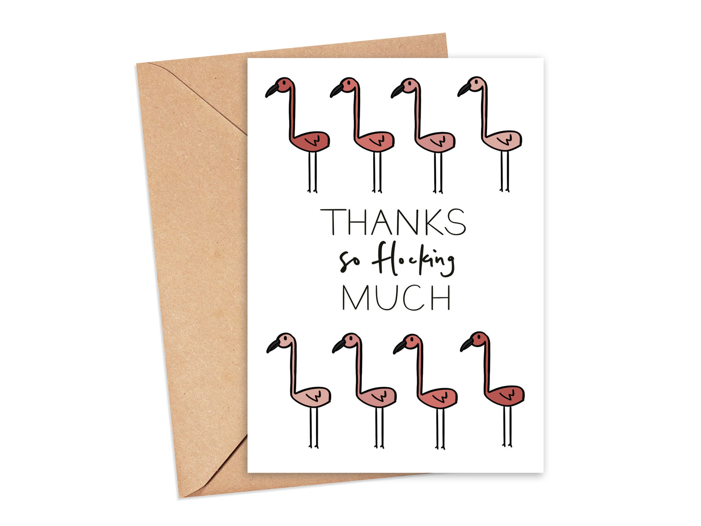 Thanks So Flocking Much Flamingo Card Simply Happy Cards
