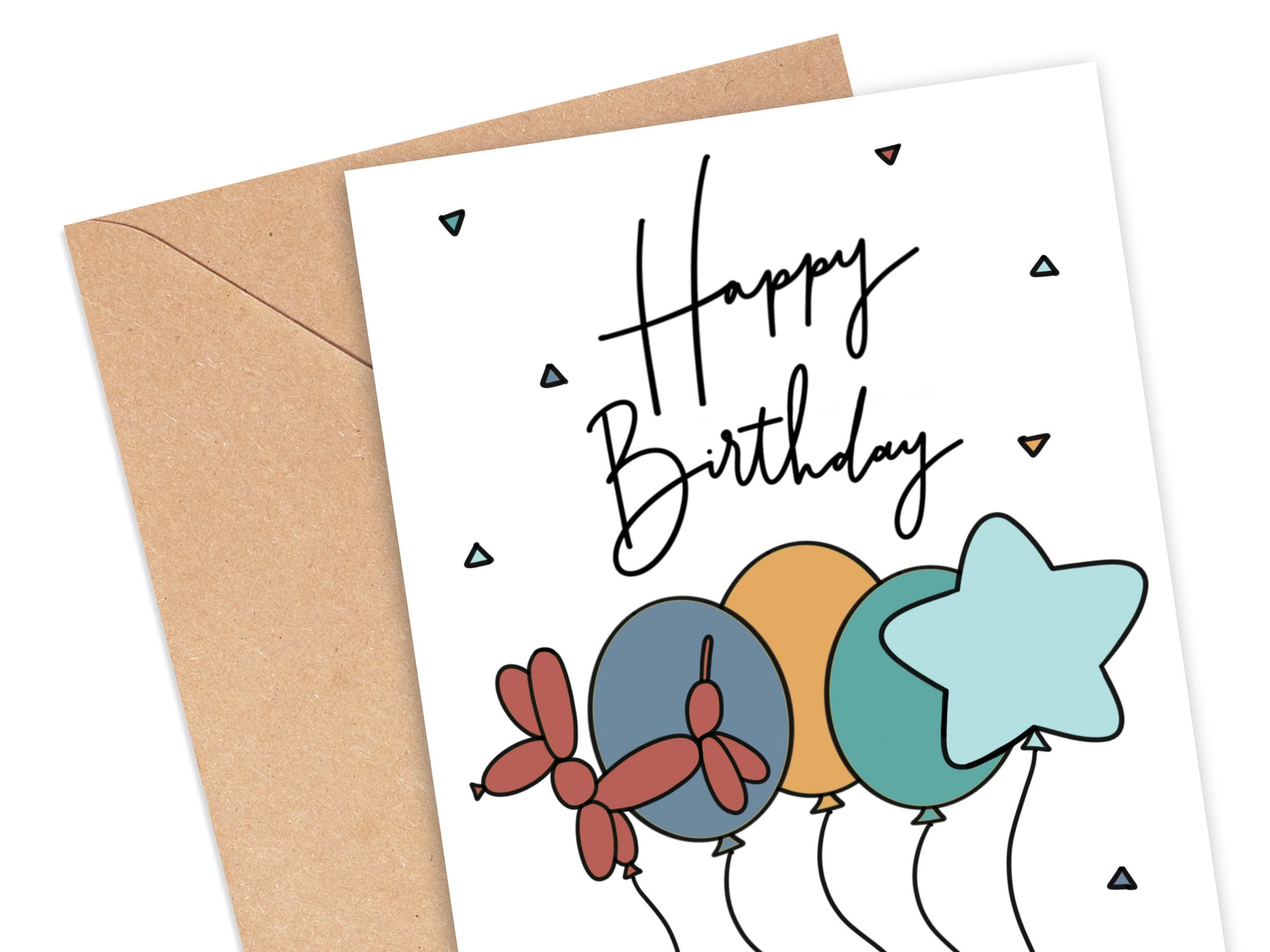 Happy Birthday Colorful Balloons Card Simply Happy Cards