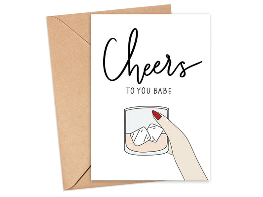 Cheers to You Babe Card Simply Happy Cards