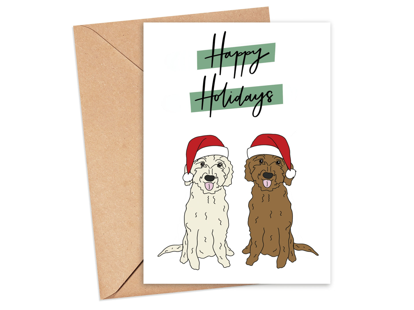 Happy Holidays Goldendoodle Dog Card Simply Happy Cards