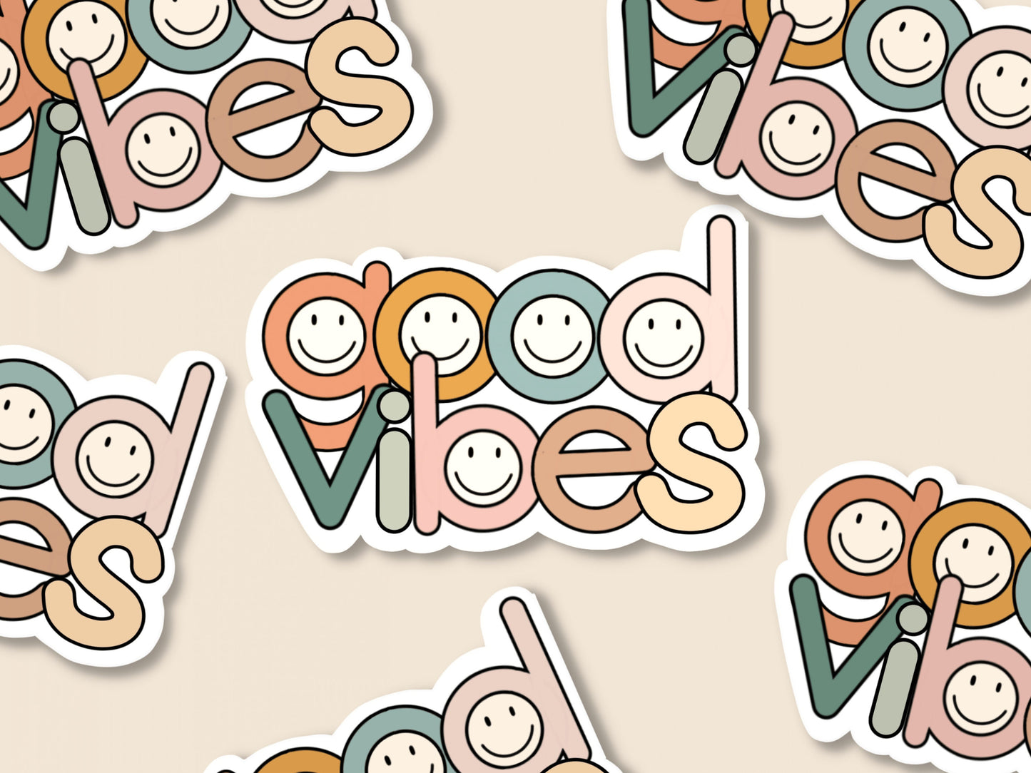 Good Vibes Sticker (3x2 in) Simply Happy Cards