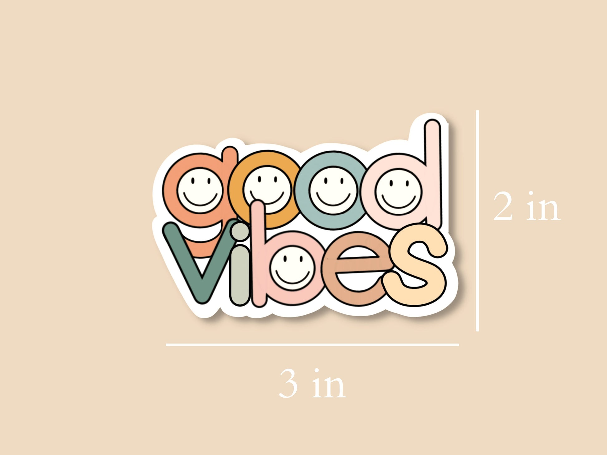 Good Vibes Sticker (3x2 in) Simply Happy Cards
