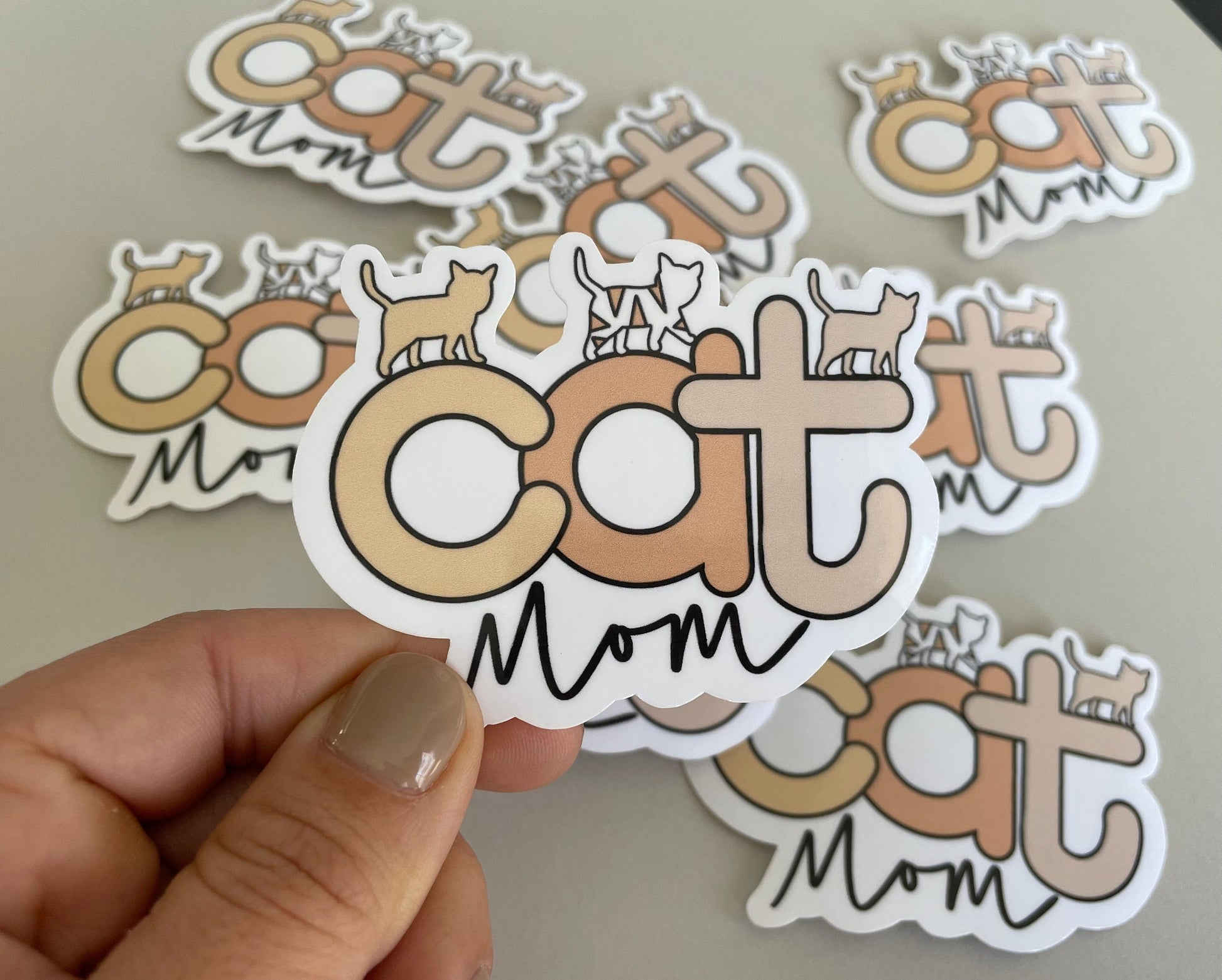 Cat Mom Sticker (3x2 inches) Simply Happy Cards