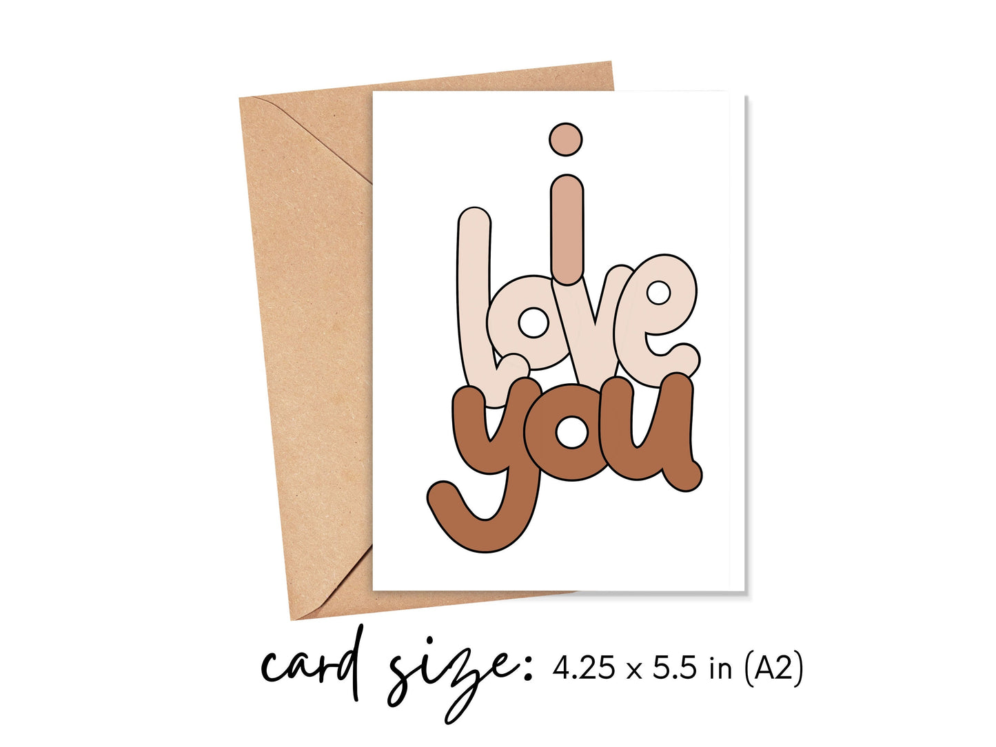 I Love You Bubble Letters Card Simply Happy Cards