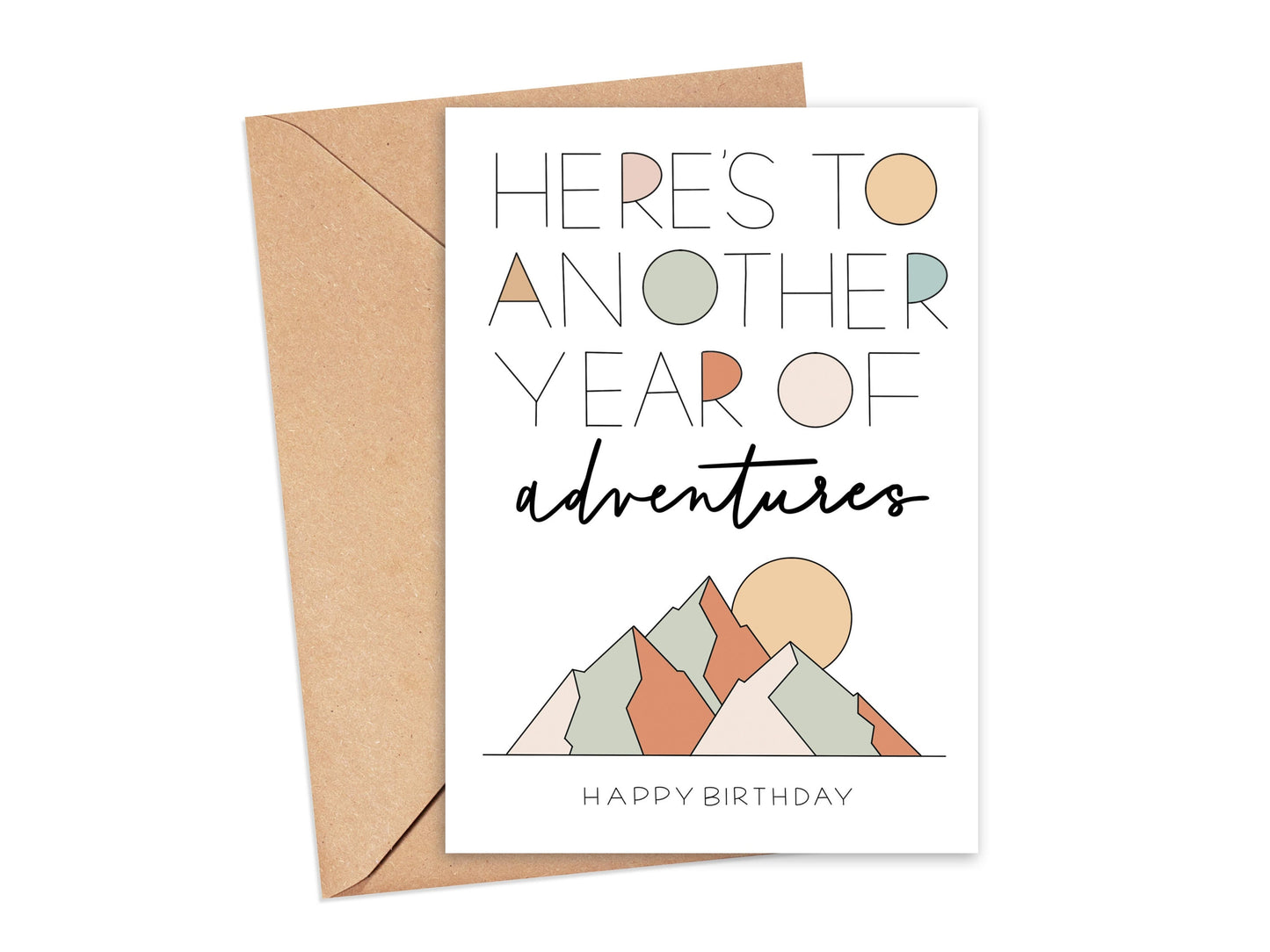 DIGITAL Here's to Another Year of Adventures Birthday Card Simply Happy Cards