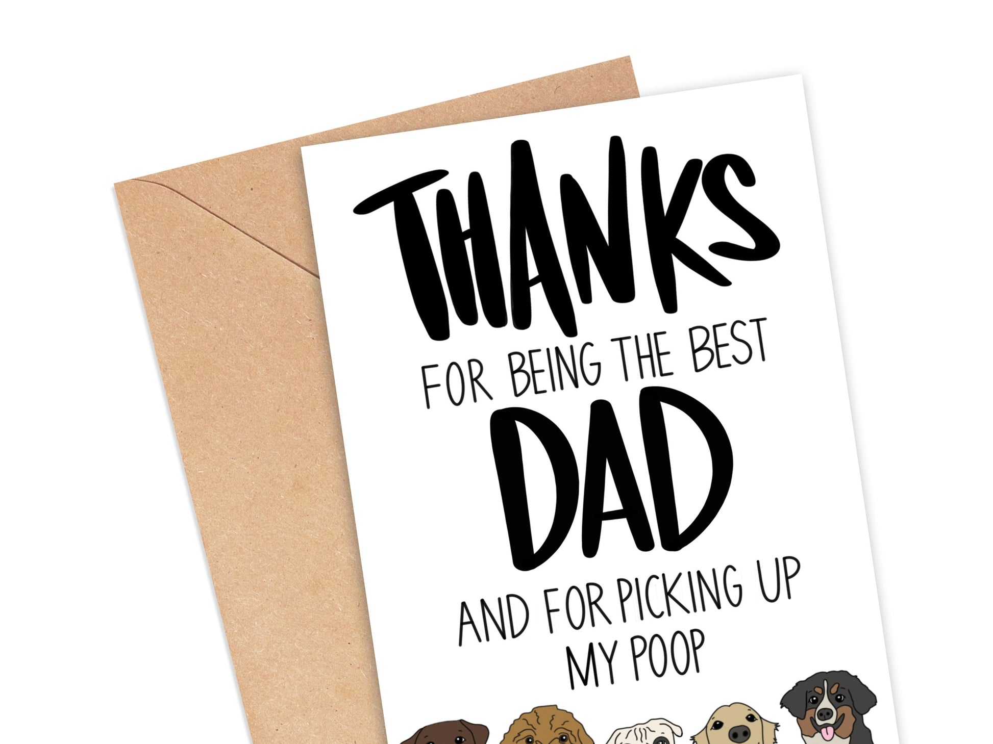 Thanks For Being the Best Dad and For Picking Up My Poop Card Simply Happy Cards