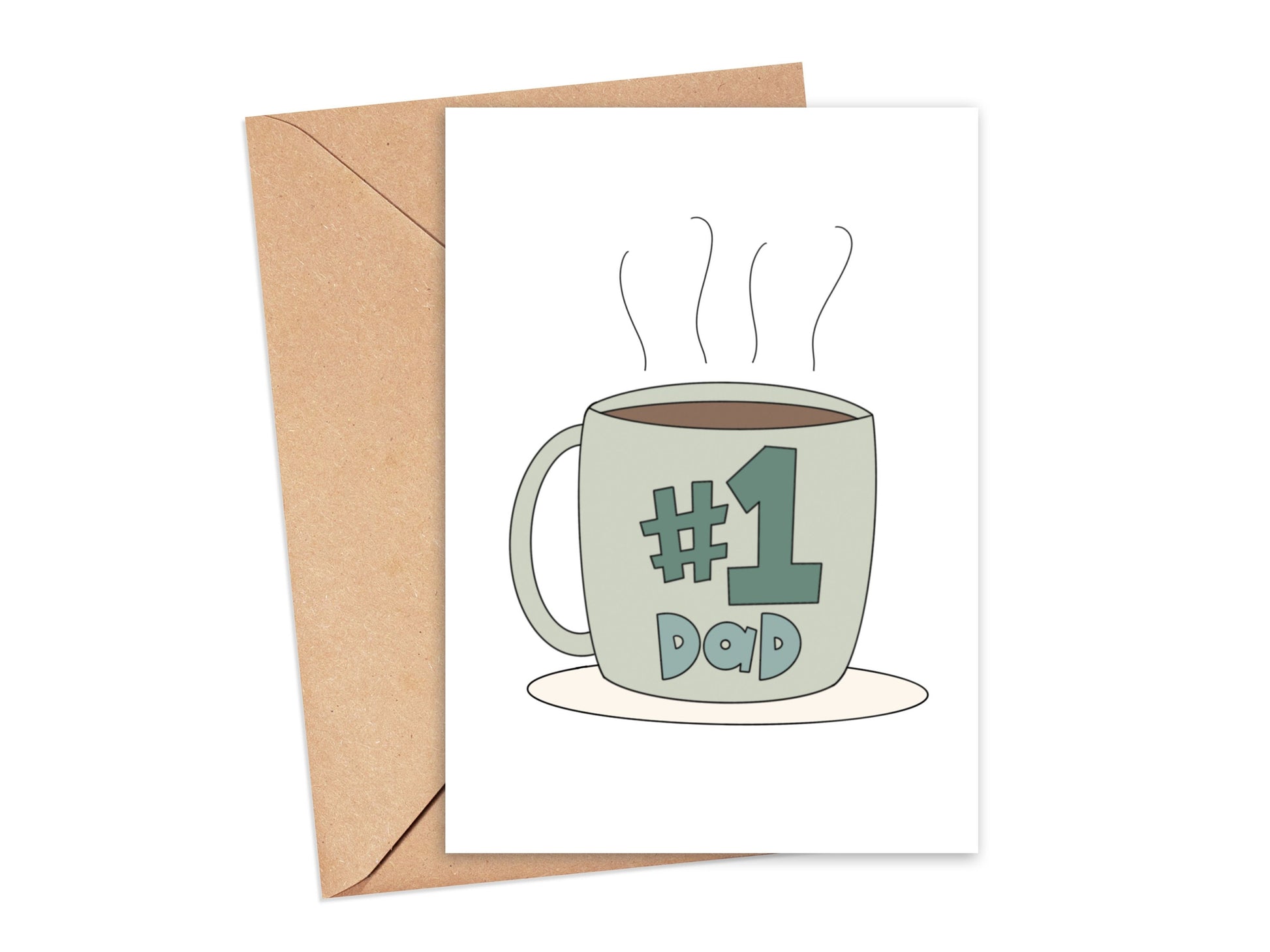 #1 Dad Coffee Mug Card Simply Happy Cards