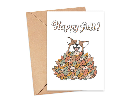 Happy Fall Corgi Card Simply Happy Cards