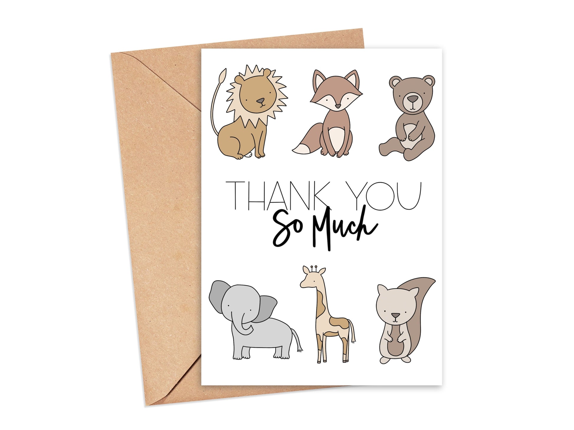 Baby Animal Thank You So Much Card Simply Happy Cards