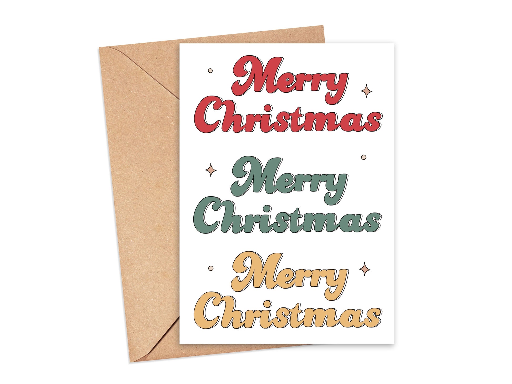 Retro Merry Christmas Card Simply Happy Cards
