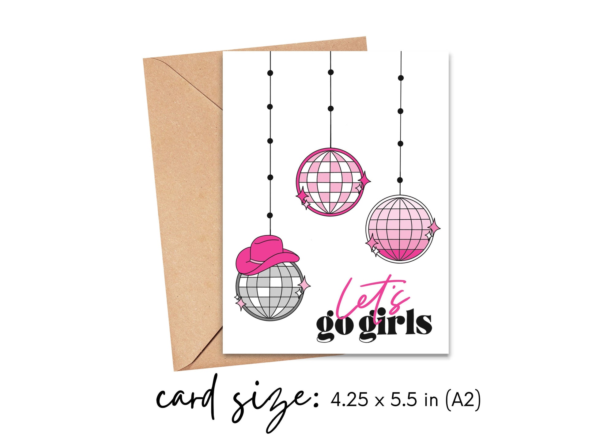 Let's Go Girls Disco Card Simply Happy Cards
