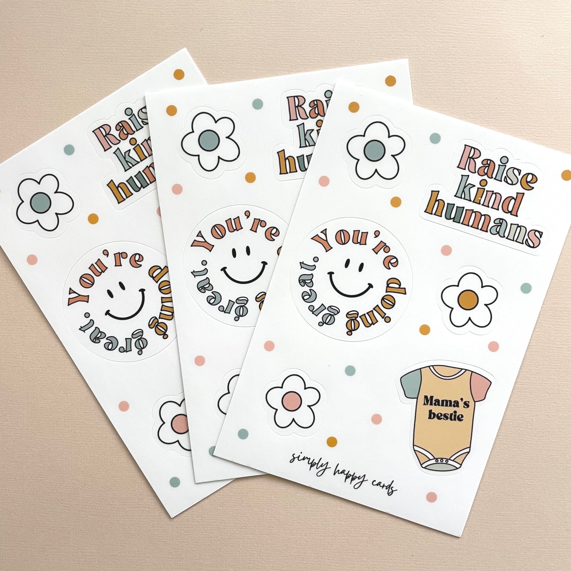 4x6 Mama Sticker Sheet Simply Happy Cards