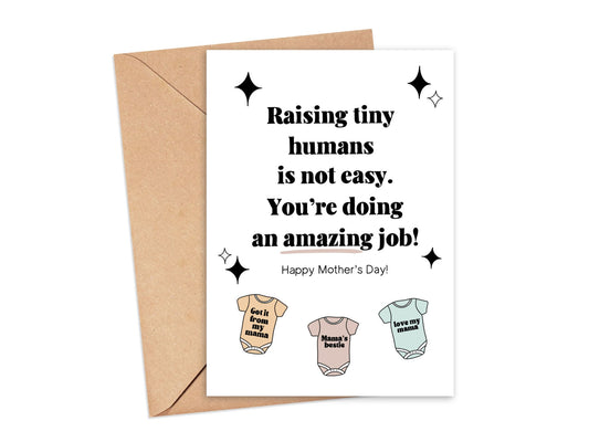 Raising Tiny Humans Happy Mother's Day Card Simply Happy Cards