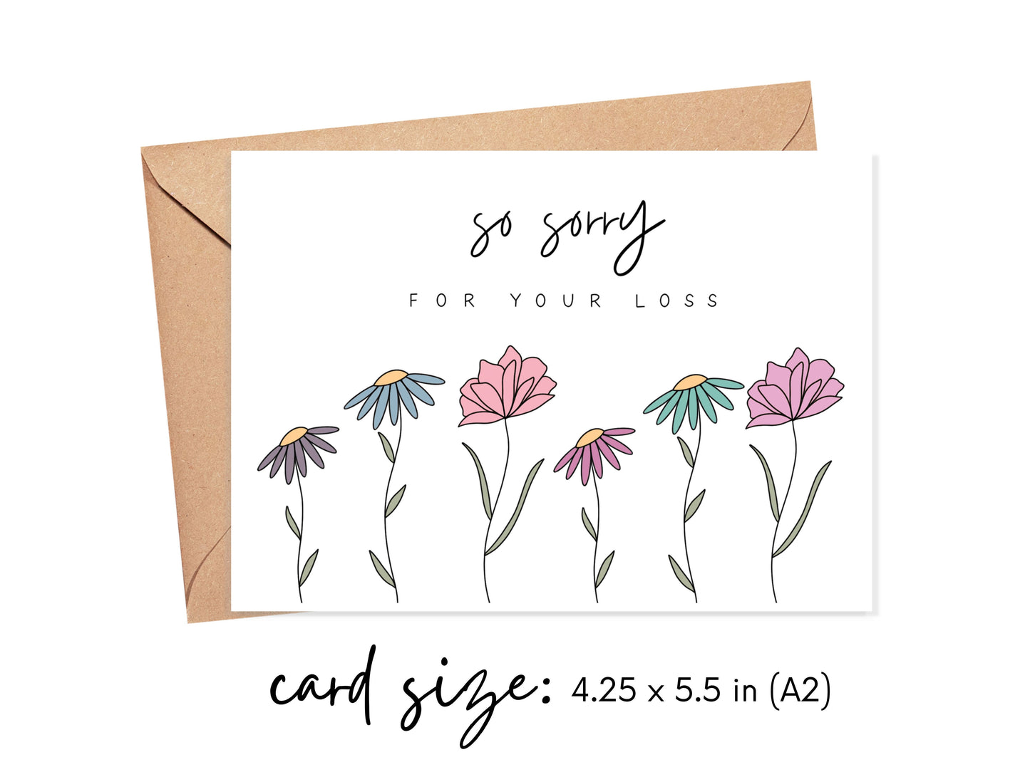 So Sorry for Your Loss Flowers Card Simply Happy Cards